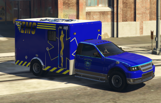 San Andreas EMS Livery V1 For Trooper Corentine's 2023 Lore Generic Ambulance